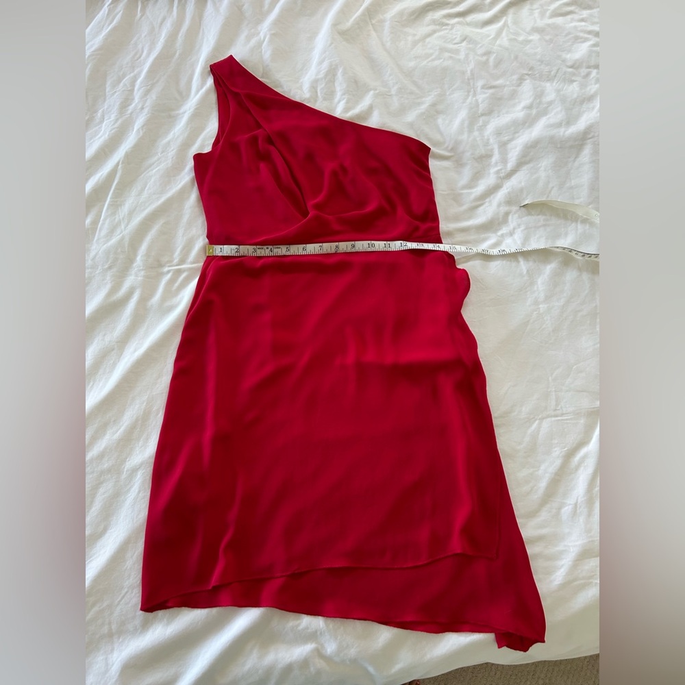 BCBGMaxAzria- “Somara” One Shoulder Dress in RioRed - Picture 7 of 7